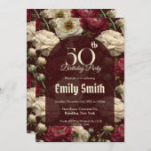 Chic Ranunculus Floral Birthday Einladung (Vorne/Hinten)