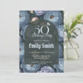 Chic Ranunculus Sparkle Birthday Celebration Einladung (Stehend Vorderseite)