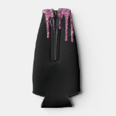 Chic Raspberry Driving Glitzer Monogram Name Flaschenkühler (Rückseite)