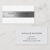 Chic rauer IMITAT silberner Streifen-weißes Visitenkarte (Vorne/Hinten)