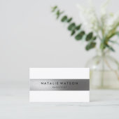 Chic rauer IMITAT silberner Streifen-weißes Visitenkarte (Stehend Vorderseite)