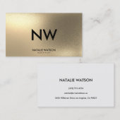 Chic raues IMITAT GoldMinimalistisches Monogramm Visitenkarte (Vorne/Hinten)