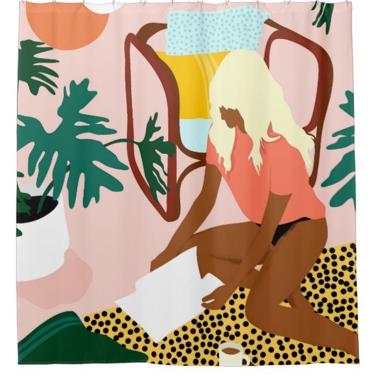 Chic Reading Corner Duschvorhang (Vorderseite)