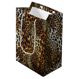 Chic Realistic Jaguar Muster Whimsical Artwork™ Mittlere Geschenktüte