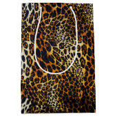 Chic Realistic Jaguar Muster Whimsical Artwork™ Mittlere Geschenktüte (Vorderseite)