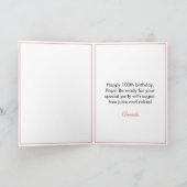 Chic Red 5 Foto Collage 100. Geburtstag Karte (Innenseite)