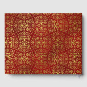 Chic Red and Gold 50 Jahre Gästebuch (Rückseite)