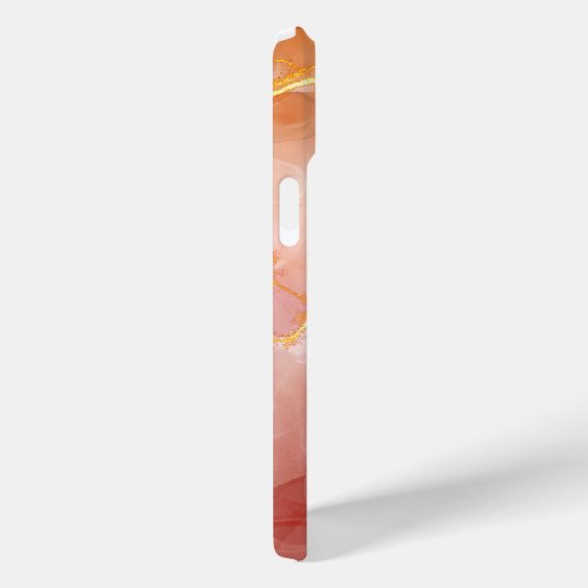 Chic Red and Gold Agate Monogram Case-Mate iPhone Hülle (Rückseite / Rechts)