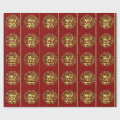 Chic Red and Gold Chinesisches New Year Wrapping P Geschenkpapier (Flach)