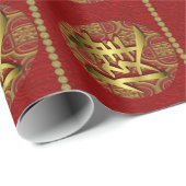 Chic Red and Gold Chinesisches New Year Wrapping P Geschenkpapier (Rolleneckpunkt)