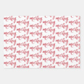 Chic Red and Gold Frohe Weihnachten Zickzack Light Geschenkpapier Set (Vorderseite 2)