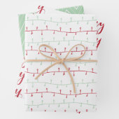 Chic Red and Gold Frohe Weihnachten Zickzack Light Geschenkpapier Set (Beispiel)