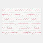 Chic Red and Gold Frohe Weihnachten Zickzack Light Geschenkpapier Set (Vorderseite)