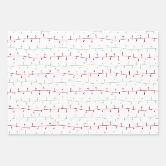 Chic Red and Gold Frohe Weihnachten Zickzack Light Geschenkpapier Set (Vorderseite)