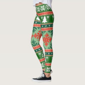 Chic Red and Green Kariert Snowflake Leggings (Links)