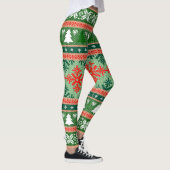 Chic Red and Green Kariert Snowflake Leggings (Rechts)
