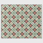 Chic red and green watercolor gingham festive wrap geschenkpapier (Flach)