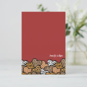 Chic Red Animal Print Heart Valentine Individuelle Dankeskarte (Stehend Vorderseite)