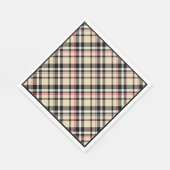 Chic Red Beige Schwarz-weiße Karierte Streifen Mus Serviette (Ecke)