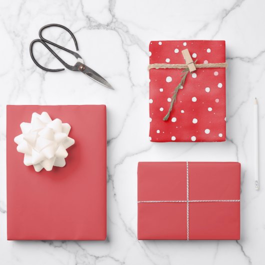 Chic Red Birthday Geschenkpapier Set (Vorderseite)