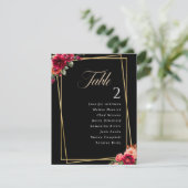 Chic Red Black Blues Hochzeitskarte (Stehend Vorderseite)