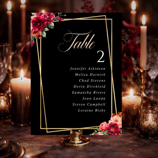 Chic Red Black Blues Hochzeitskarte