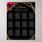 Chic Red Black Blues Hochzeitskarte Poster (Vorne)