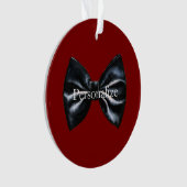 Chic Red Black Bow Krawatte Personalisiert Ornament (Vorderseite)