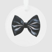 Chic Red Black Bow Krawatte Personalisiert Ornament (Rückseite)
