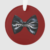 Chic Red Black Bow Krawatte Personalisiert Ornament (Vorderseite)
