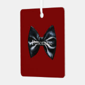 Chic Red Black Bow Krawatte Personalisiert Ornament Aus Metall (Vorderseite links)