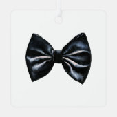 Chic Red Black Bow Krawatte Personalisiert Ornament Aus Metall (Rückseite)
