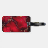 Chic red black drippings Glitzer monogram Gepäckanhänger (Rückseite horizontal)