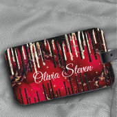Chic red black drippings Glitzer monogram Gepäckanhänger