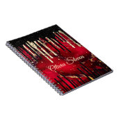 Chic red black drippings Glitzer monogram Notizblock (Rechte Seite)