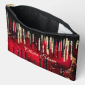 Chic red black drippings Glitzer monogram Zubehörtasche (Offen)