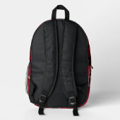 Chic red black drippings Glitzer Monogramm gedruck Bedruckter Rucksack (Rückseite)