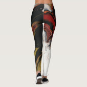 Chic Red Black & Gold Leggings (Rückseite)