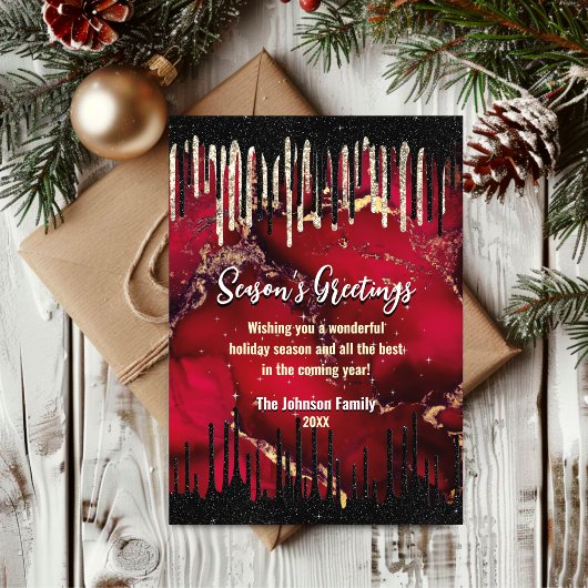 Chic Red Black Tropfens Glitzer Weihnachten neues