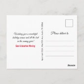 Chic Red Black Tropfens Glitzer Weihnachten neues  Postkarte (Rückseite)