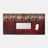 Chic Red Blume Gold Tropfen Glitzer Monogramm Schreibtischunterlage (Tastatur & Maus)