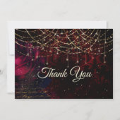 Chic Red Blume Urlaub Glitzer Lichter Dankeskarte (Vorderseite)