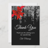 Chic red bow black silber Imitate Glitzer vielen D Karte (Vorderseite)