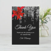 Chic red bow black silber Imitate Glitzer vielen D Karte (Stehend Vorderseite)