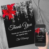 Chic red bow black silber Imitate Glitzer vielen D Karte