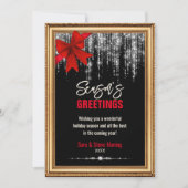 Chic red bow Glitzer Leuchten Weihnachts-Neujahr (Vorderseite)