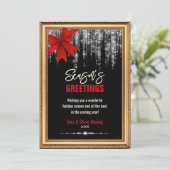 Chic red bow Glitzer Leuchten Weihnachts-Neujahr (Stehend Vorderseite)