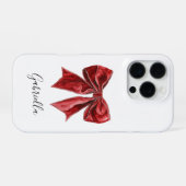 Chic Red Bow Personalisiert iPhone Hülle (Rückseite (Horizontal))