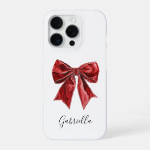 Chic Red Bow Personalisiert iPhone 16 Pro Hülle
