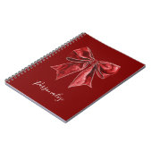 Chic Red Bow Personalisiert Notizblock (Linke Seite)